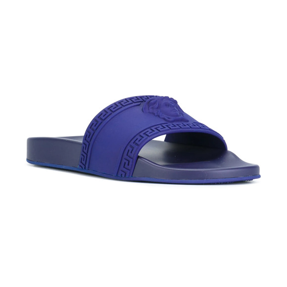 Versace Medusa Palazzo Blue Rubber Logo Slide Pool Sandal Flip Flop Flat 44 11 main image 15